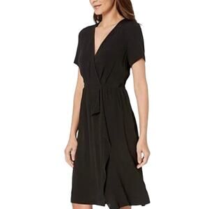 Yumi Kim Black Faux Wrap Mimosa Dress XS